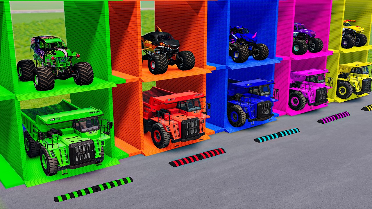 10 Monster Truck VS Portal Trap - Monster Trucks Crashes