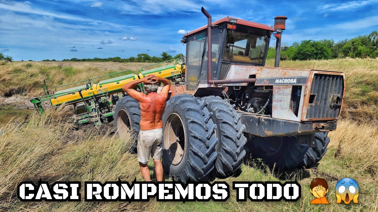 Se nos CAYÓ la SEMBRADORA al ARROYO!!!, CINCHANDO el MACROSA con el JOHN DEERE