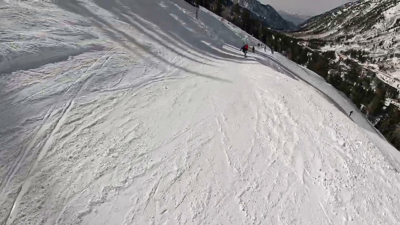 Snowbird Chips Run to Lower Willow(Black) part 2 Kristen goes down