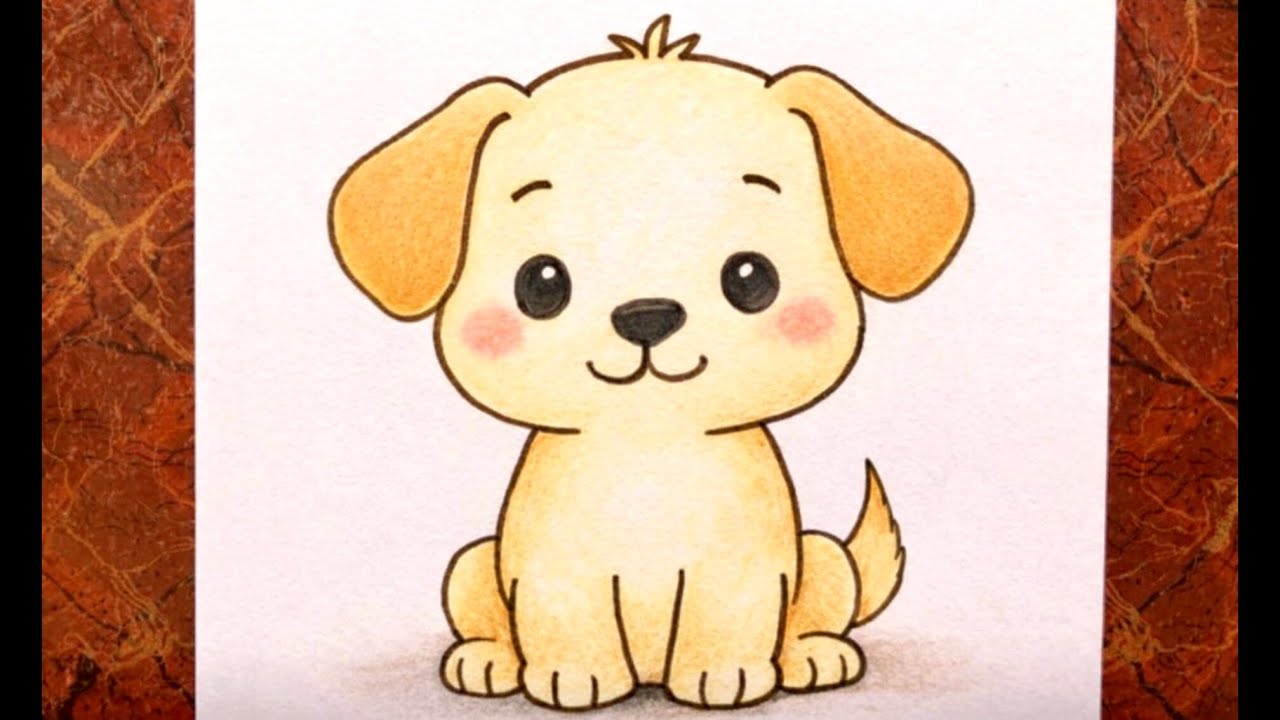 Easy PENCIL Sketch of a Cartoon Dog 🐶 