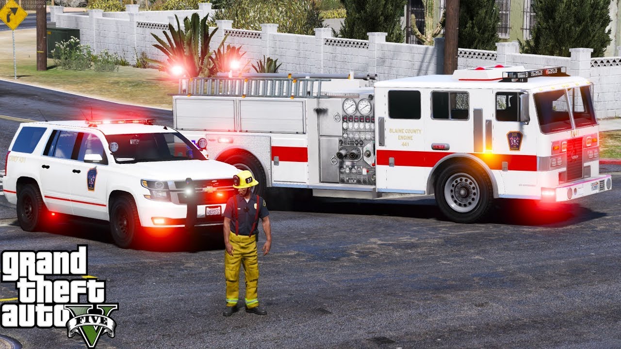 GTA 5 Firefighter Mod 59 | Пожарная служба округа Блэйн реагирует на пожары и вызовы скорой помощ...