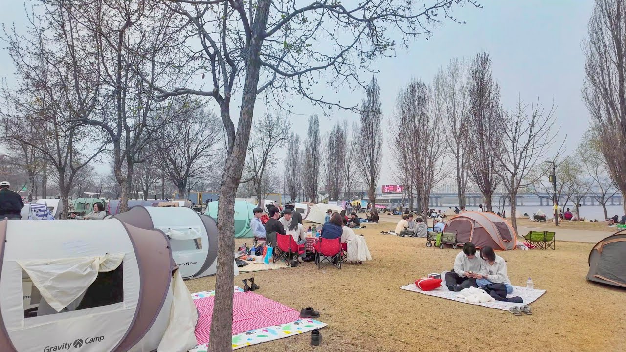 Seoul Han River Walk 🇰🇷 | Warm Weekend Afternoon at Yeouido Hangang Park (Picnic Vibes 4K)