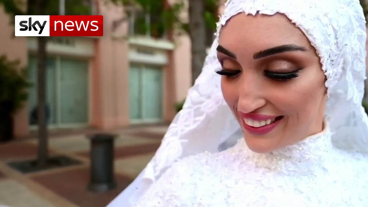 Beirut blast captured during bride's photoshoot