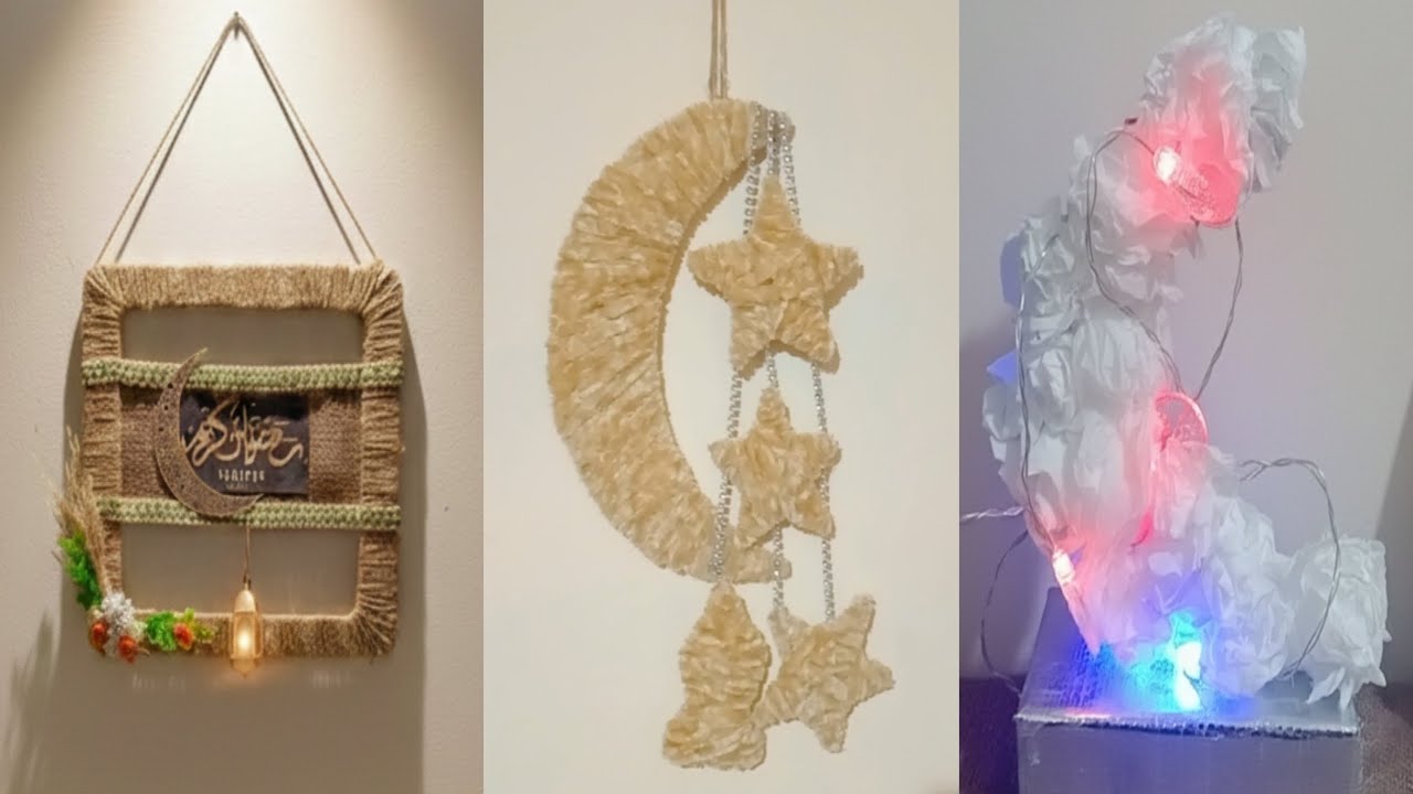 3 потрясающие идеи для украшения дома к Рамадану 🌙, которые вы можете сделать своими руками из пр...