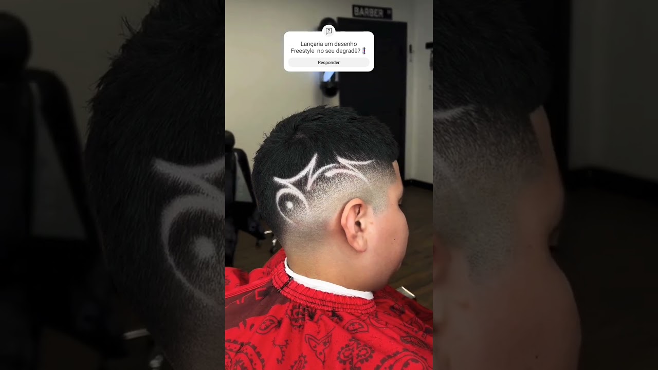 desenho Freestyle para corte degradê masculino 💈🔥 