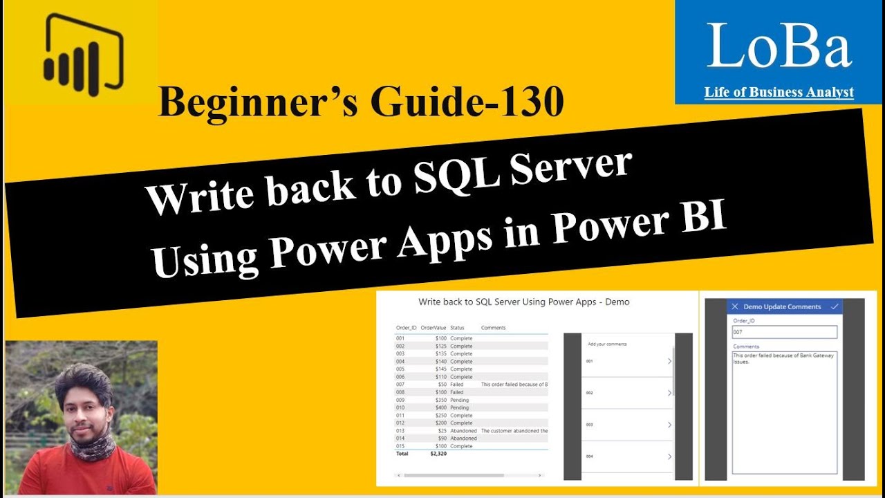Power BI Write Back to Database | Write Back Query | Using Power Apps in Power BI| User Input in PBI
