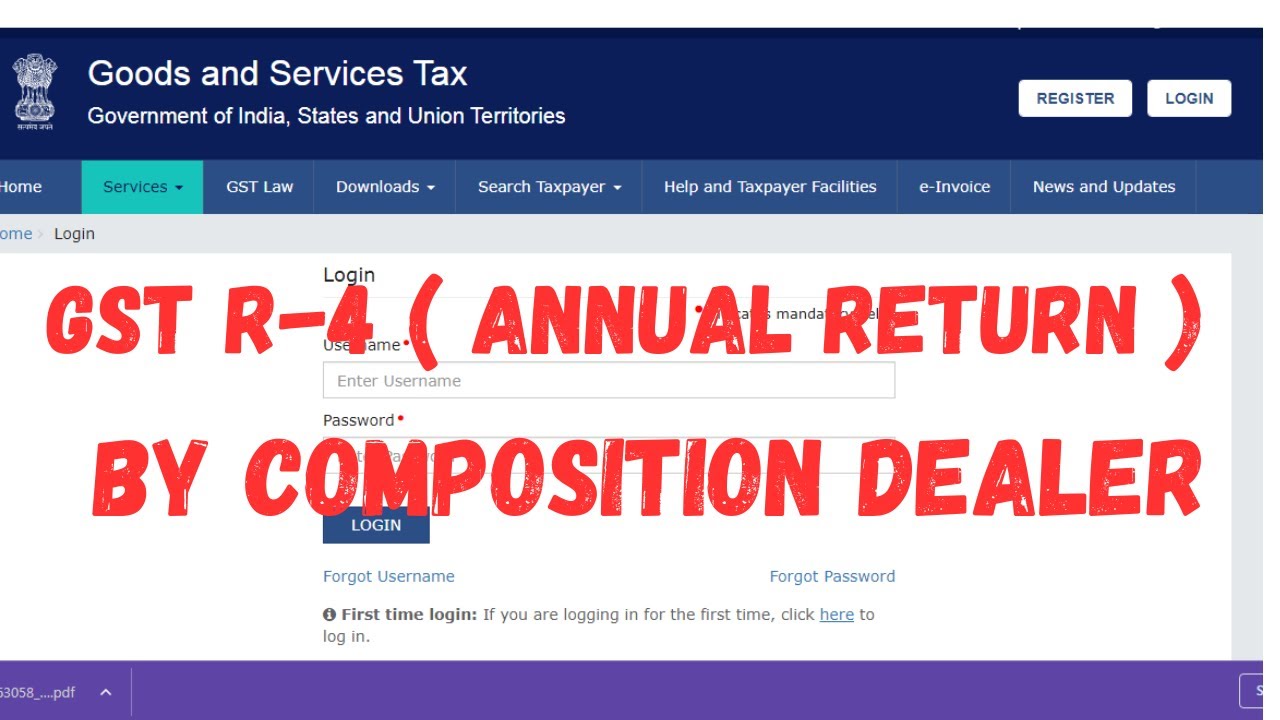 How to file GST4 ( Annual Return ) of composition Gst #gst annual return