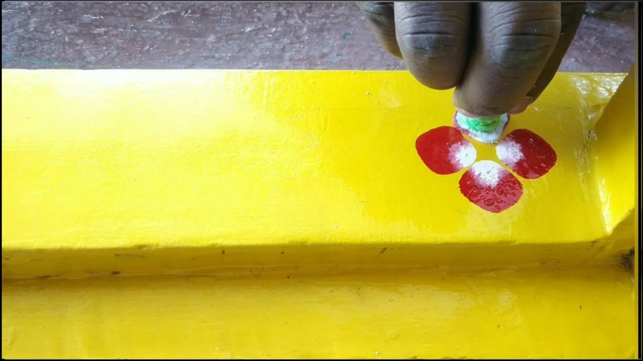 gummam muggulu for beginners | gadapa painting | gadapa designs