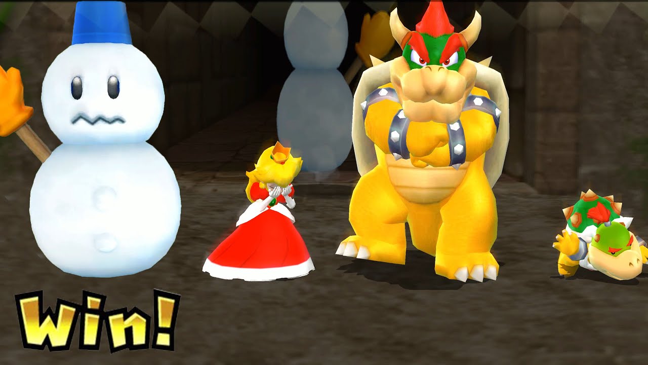 Mario Party 9 - Peach vs Bowser vs mr blizzard vs Bowser Jr.