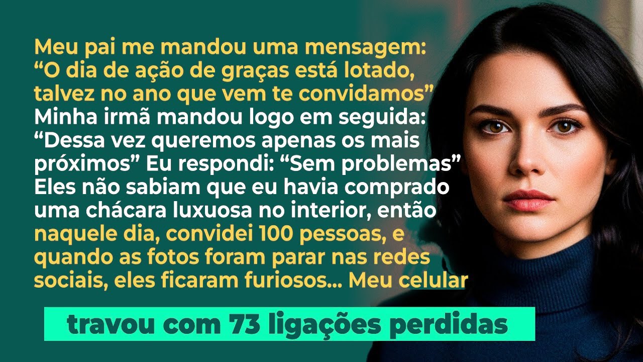 Meu pai disse na mensagem; 'O dia de ação de graças está lotado, talvez no ano que vem' Eu disse
