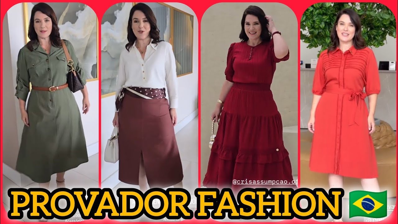 VESTIDOS/ SAIAS & BLUSA 🇧🇷 PROVADOR FASHION COM RENATA CASTANHEIRA 🌹✨#vestidos #moda #modamodesta 