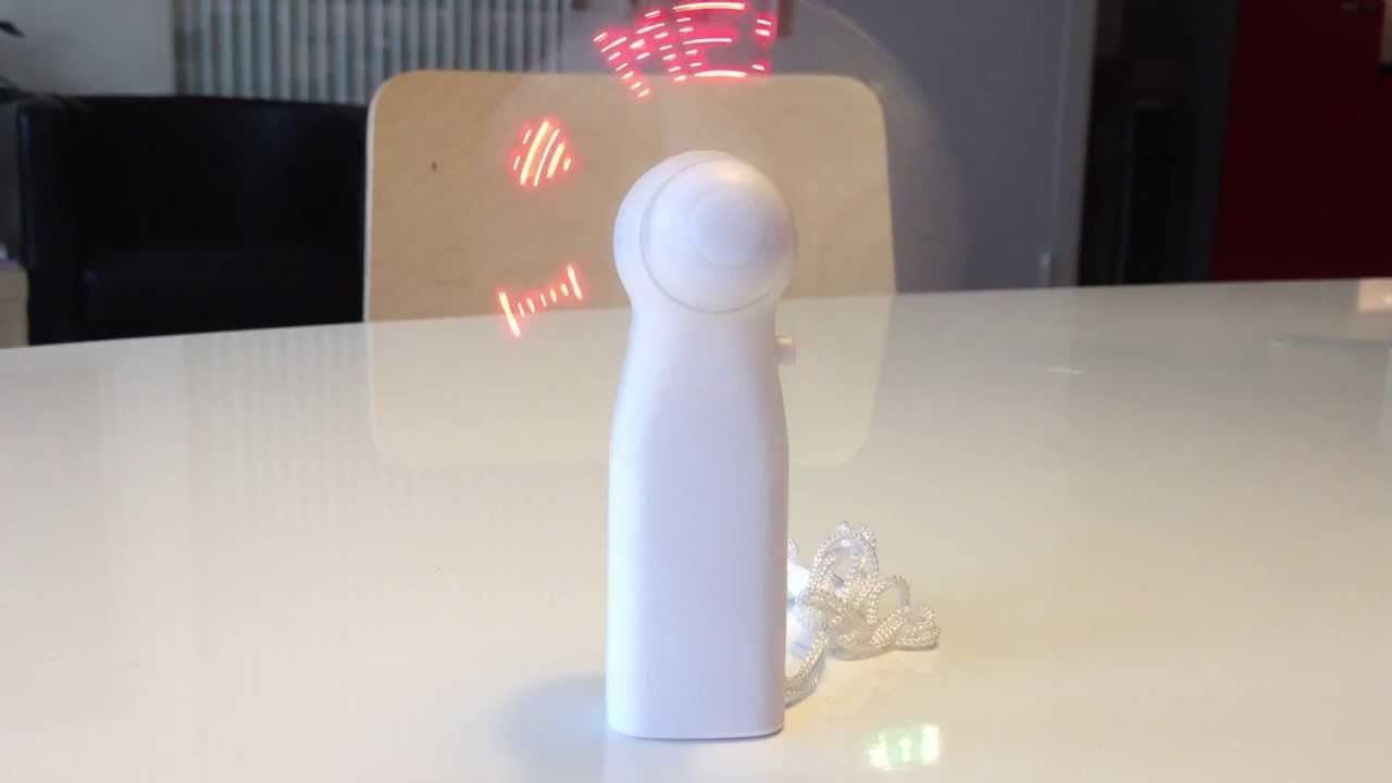 Mini ventilator met LED tekst - Promosale - Relatiegeschenken