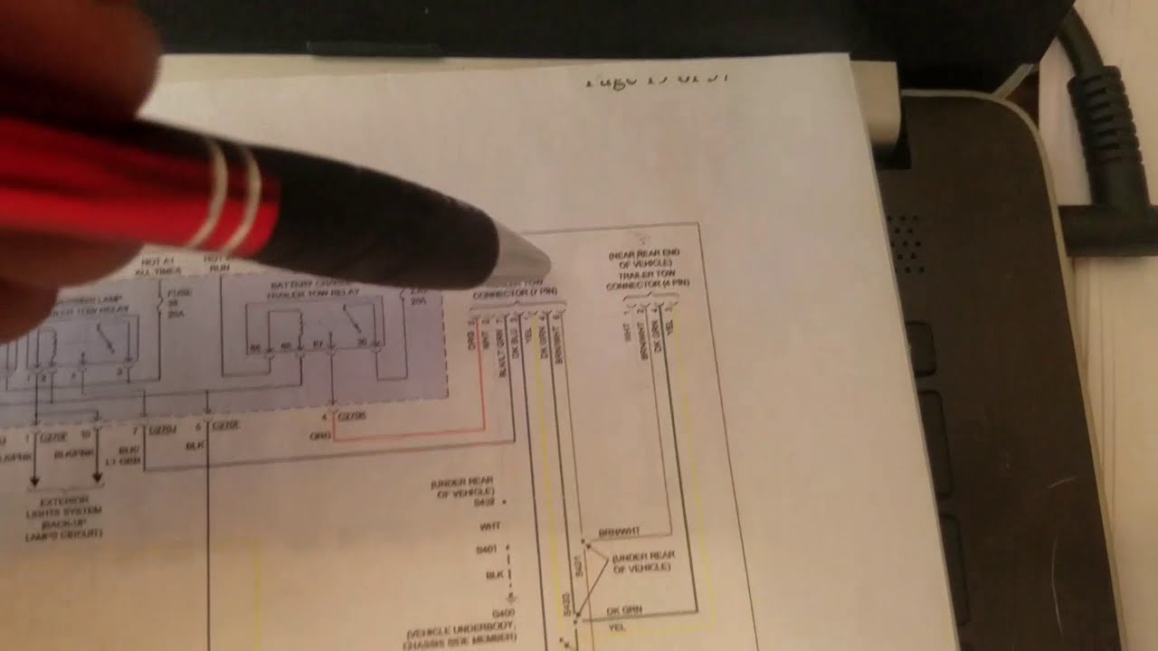 2002 Ford Super Duty trailer wiring circuit