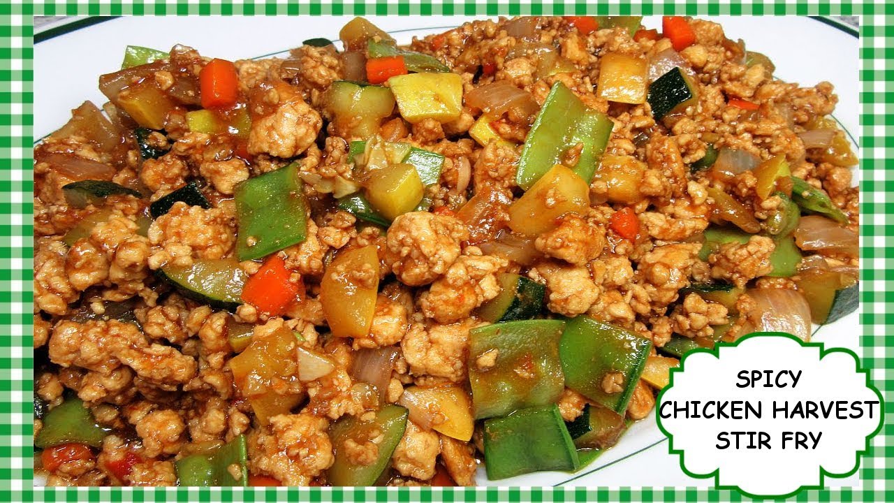 Spicy Chinese Ground Chicken Harvest Stir Fry Recipe