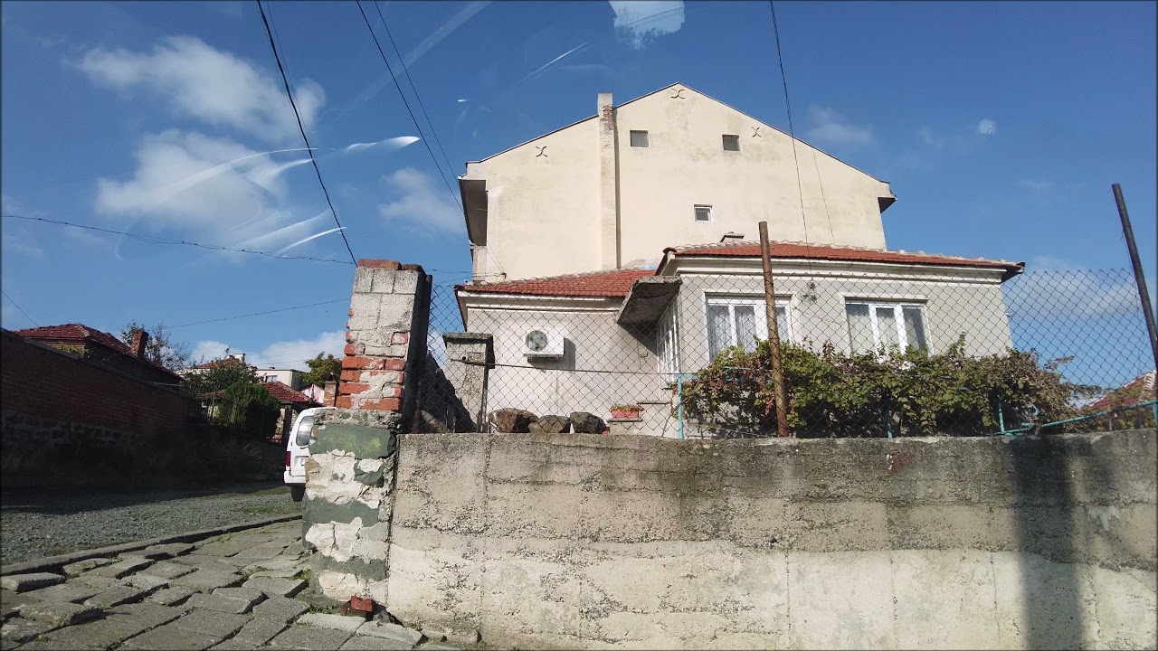 Driving around in the city of Karnobat near Black Sea in Bulgaria