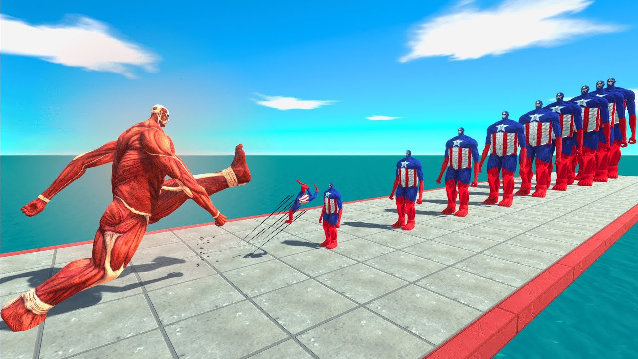 ALL Colossal Titan VS 10 Levels of CAPTAIN AMERICA COLOSSAL TITAN Size Comparison - ARBS