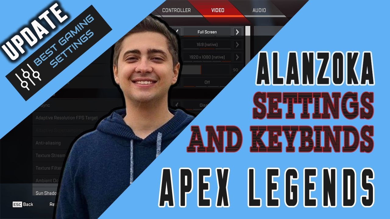 ALANZOKA APEX LEGENDS SETTINGS AND KEYBINDS ( Updated 2019 )