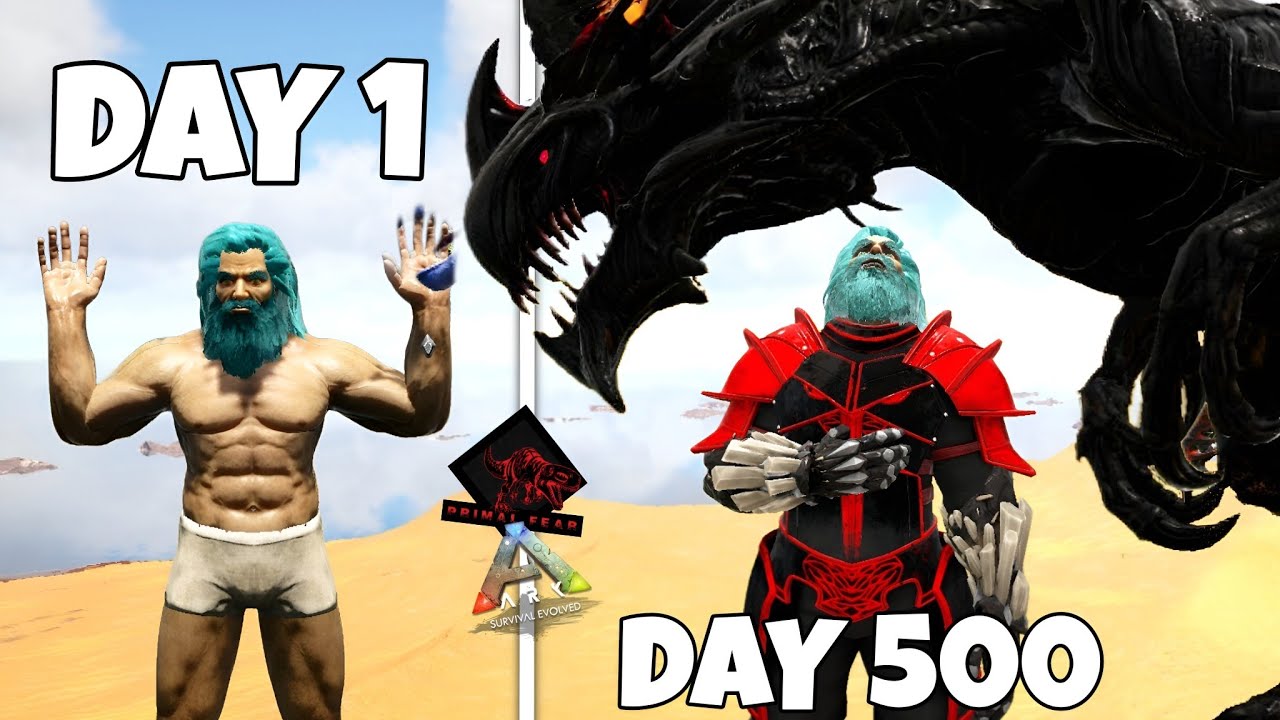 (HINDI) I SURVIVED 500 DAYS IN ARK PRIMAL FEAR 😱🔥