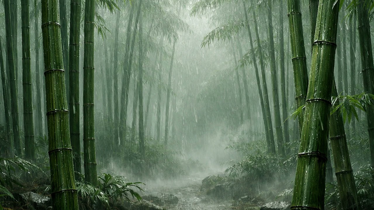 Deep Forest Rain at Night 🌲🌧️ 10 Hours of Pure Nature Sounds No Music