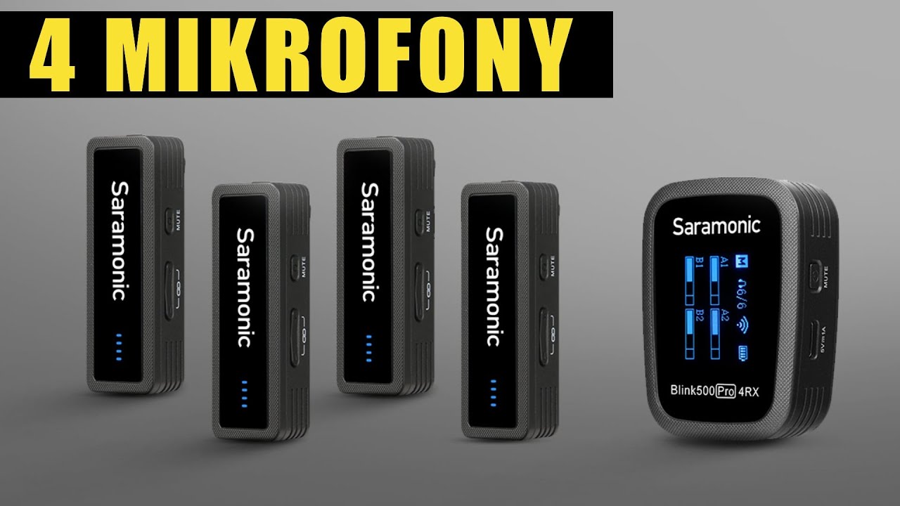 Saramonic Blink500 Pro B8 4RX - 4 mikrofony bezprzewodowe jako 4 żr&oacute;dła dźwięku