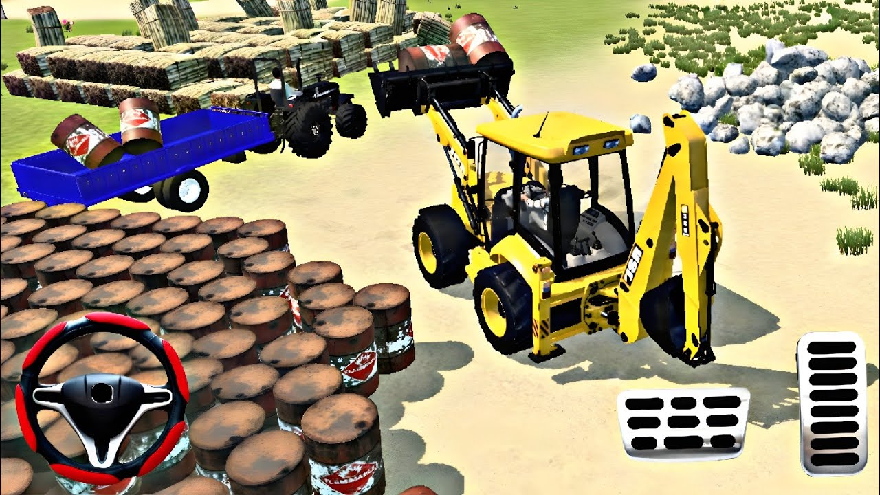 🔴Drive JCB And Unloading Stone From Tractor In Game 🔥🚜#jcb #tractor #game #gamingvideos #stone 