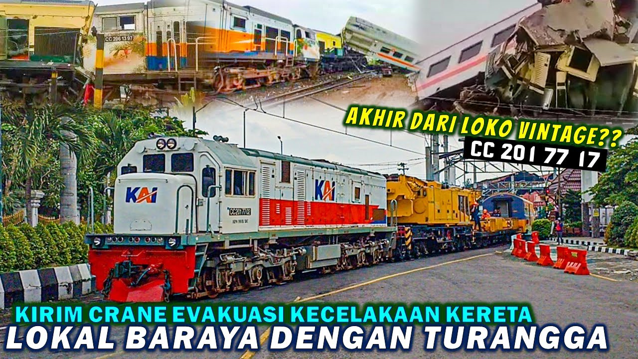 MENGERIKAN!! Kirim Kereta CRANE Ke Lokasi TABRAKAN KA TURANGGA & LOKAL BANDUNG RAYA Di Cicalengka