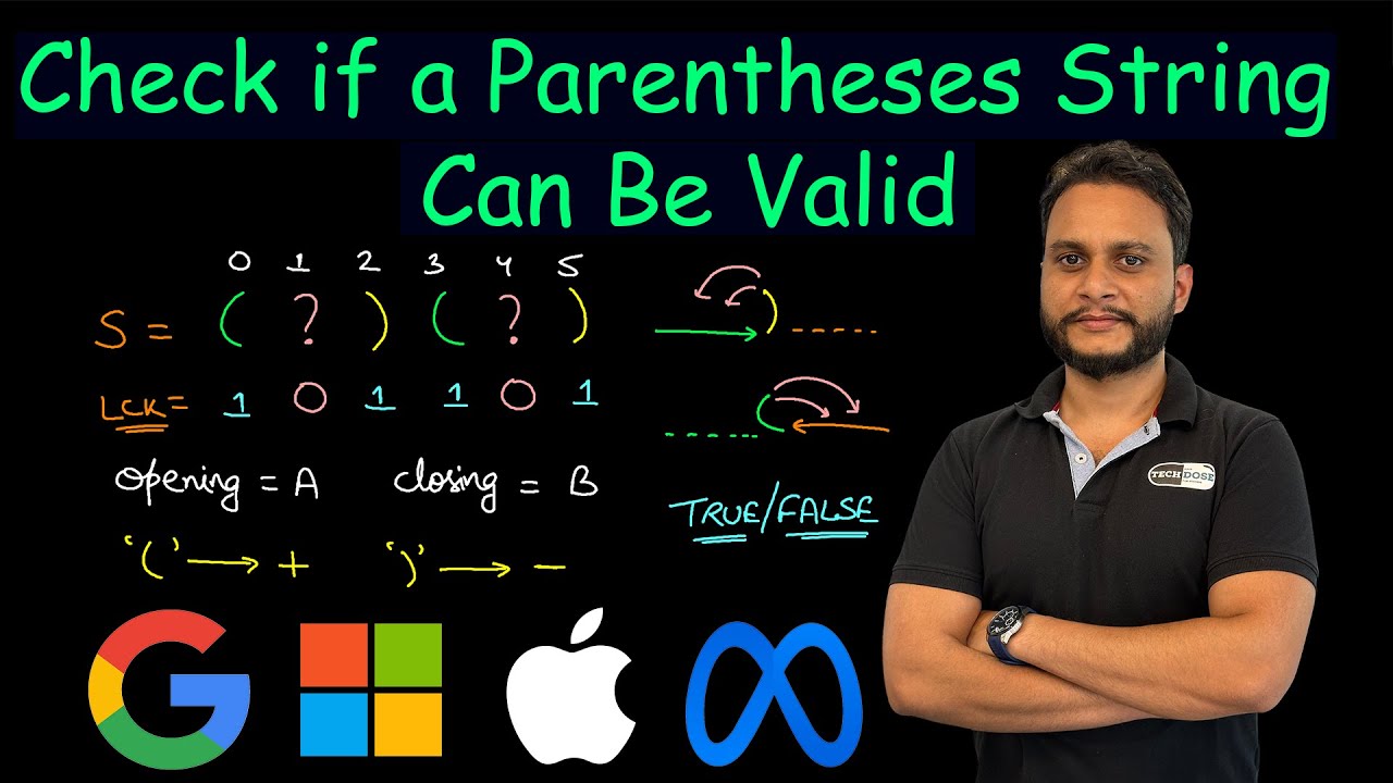 Check if a Parentheses String Can Be Valid | Leetcode 2116