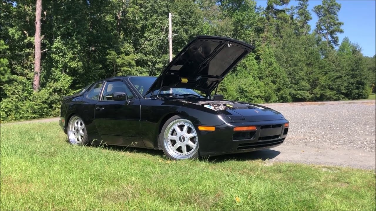 Working on a Black 1989 Porsche 944 turbo
