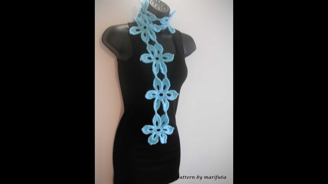 how to crochet mint scarf or belt  cómo hacer