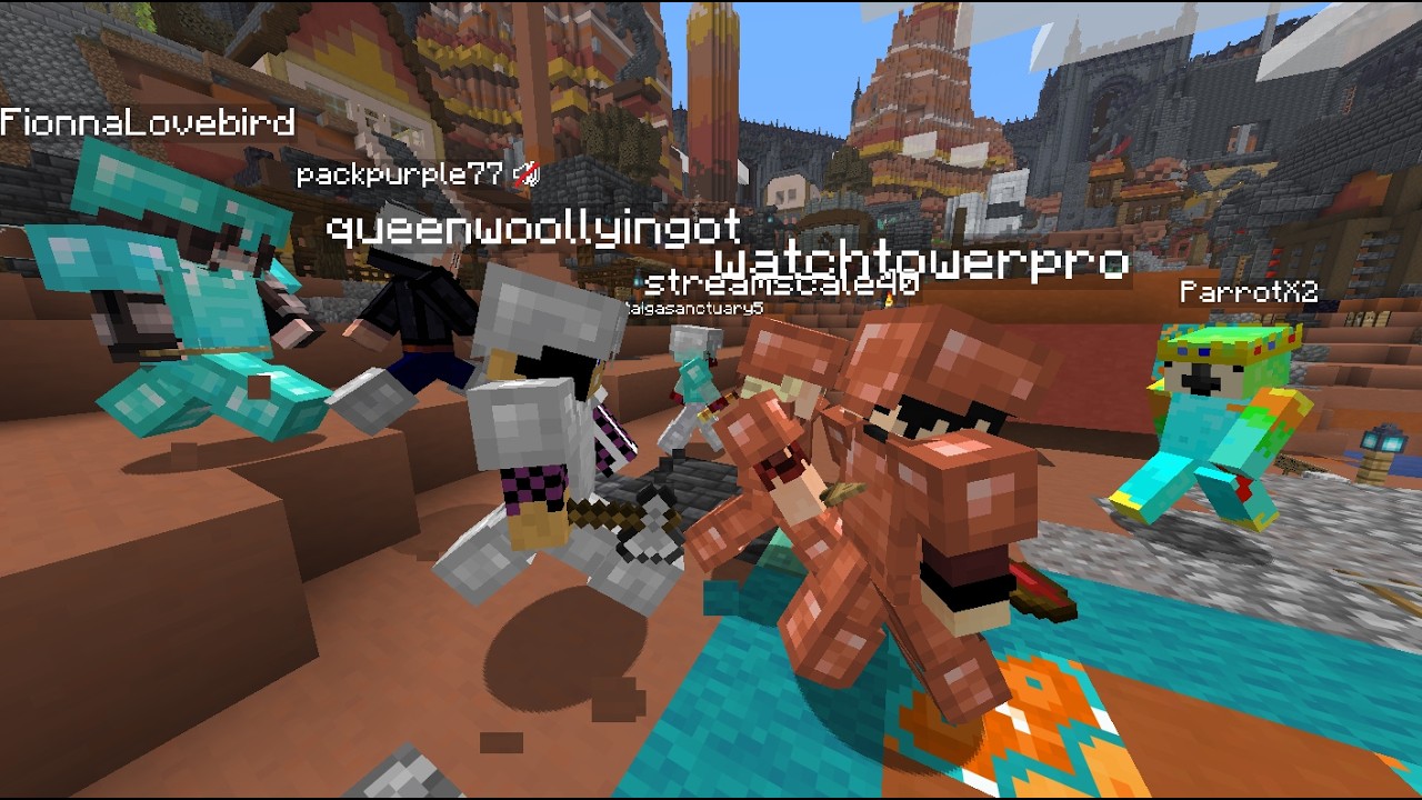 Building in the Cindercrest Kingdom of Unstable SMP