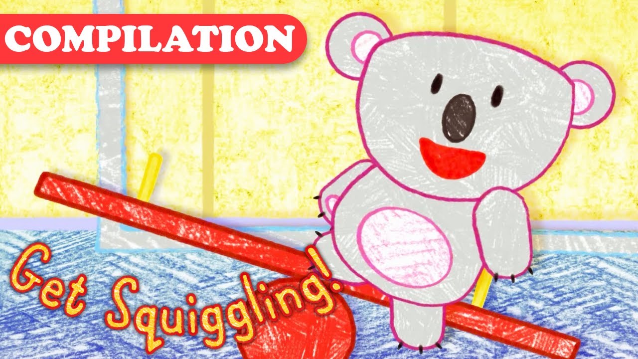How to Write the Letter T and Draw a Koala | Get Squiggling! | HD Compilation