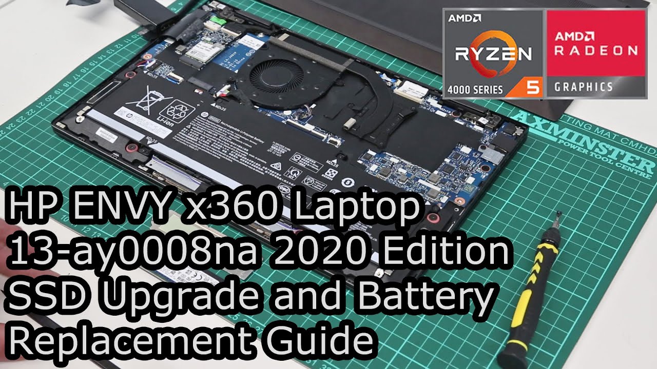 Руководство по обновлению SSD и замене аккумулятора для HP ENVY x360 13-ay0008na 2020