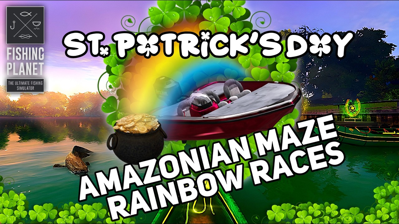 Gold Horseshoe Amazonian Maze Rainbow Races St. Patrick's Day Event - Fishing Planet