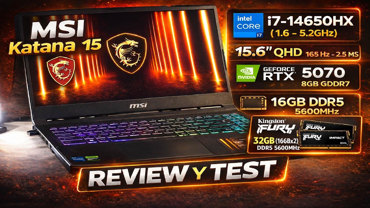 “MSI Katana 15 HX B14WGK-293US Review — ¡RTX 5070 + RAM Upgrade 16→32GB! ¿Vale la pena?”