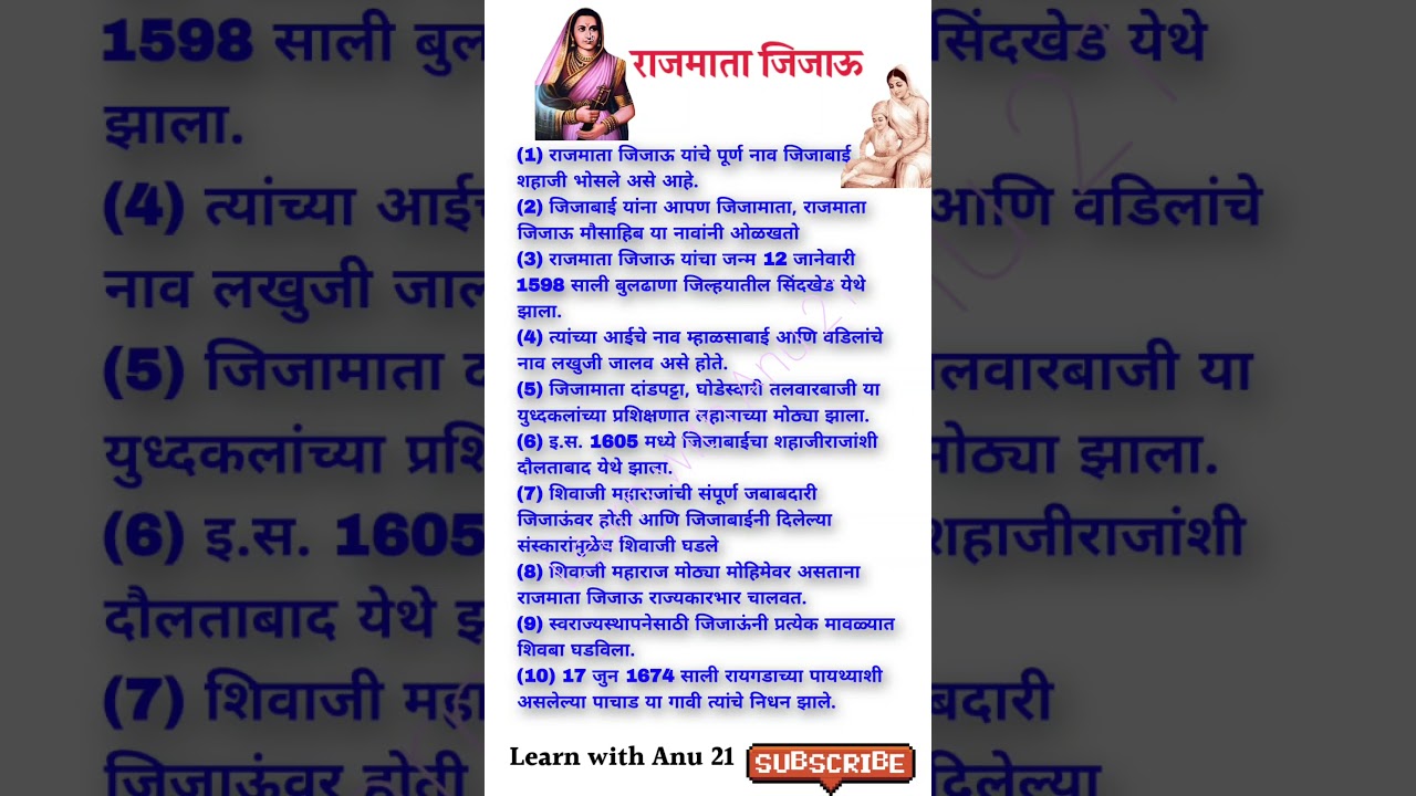 राजमाता जिजाऊ जयंती भाषण | Jijau Jayanti Bhashan | राजमाता जिजाऊ भाषण मराठी | Jijau bhashan