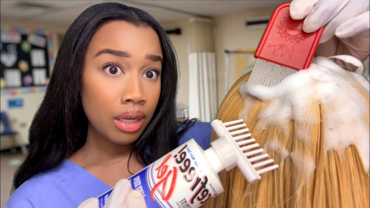 ASMR School Nurse Lice Check BUT The Nurse Has Lice Too 😳🪲  Lice Check Removal Role-play