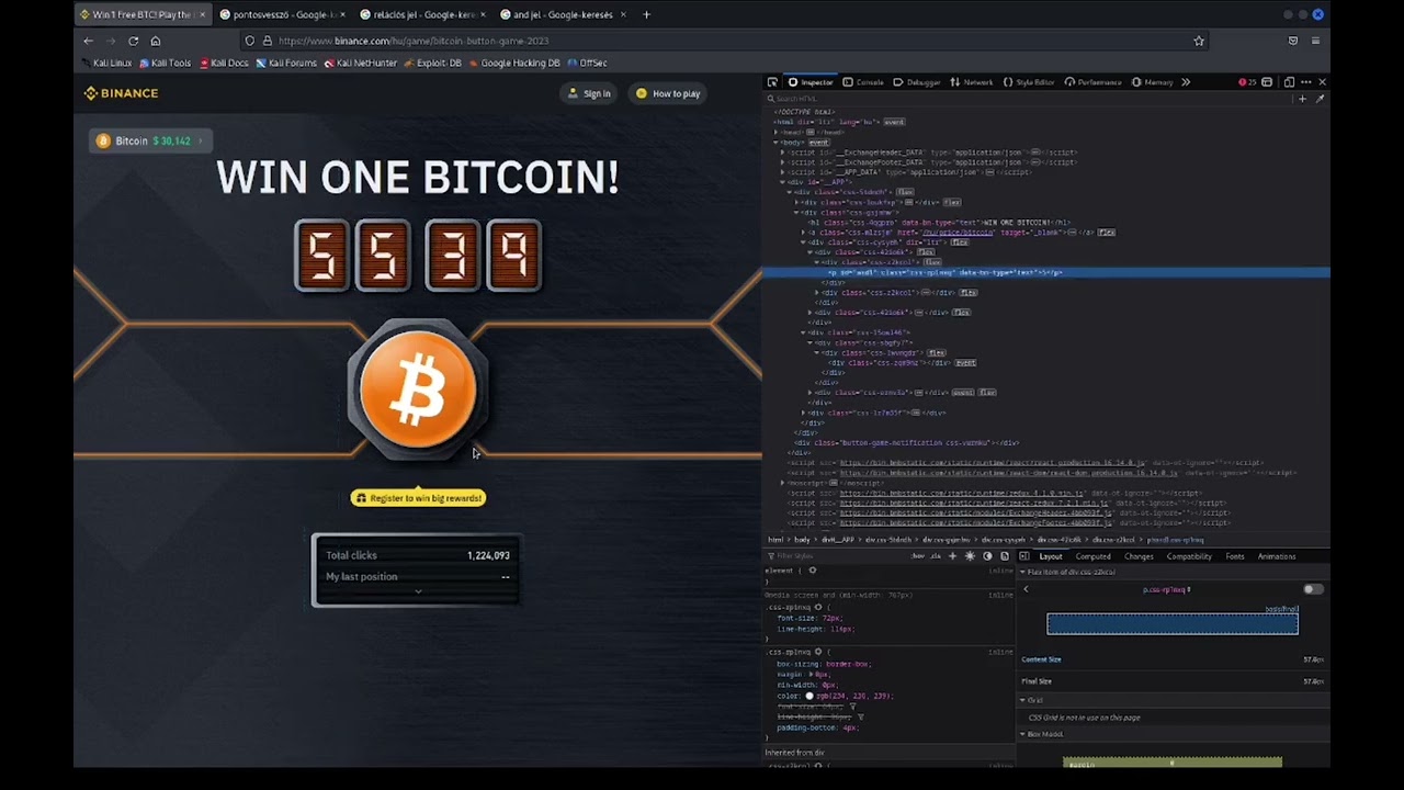 Binance bitcoin button game hack