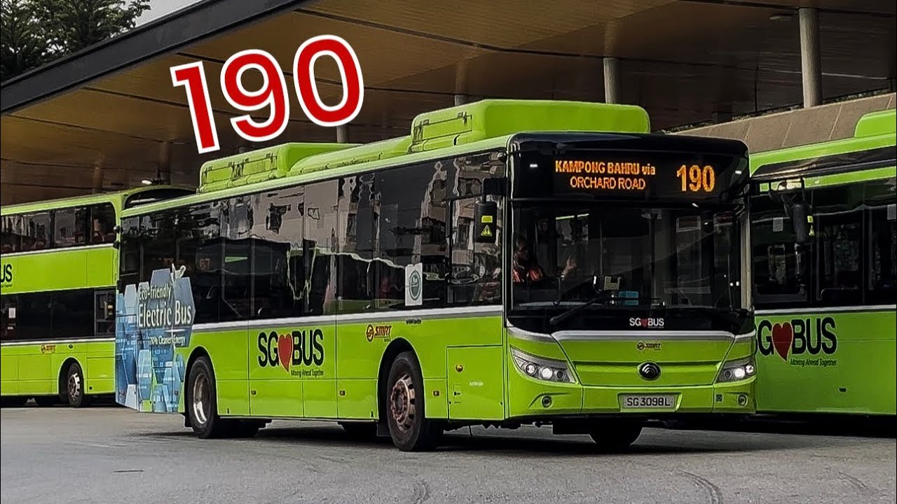 [SMRT] Debut! SG3098L on 190 - Yutong ZK6128BEVG (E12) 
