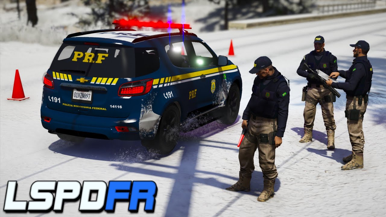 BLITZ COM A POLICIA RODOVIÁRIA FEDERAL ( PRF ) NA NEVE! - GTA 5 MOD POLICIA