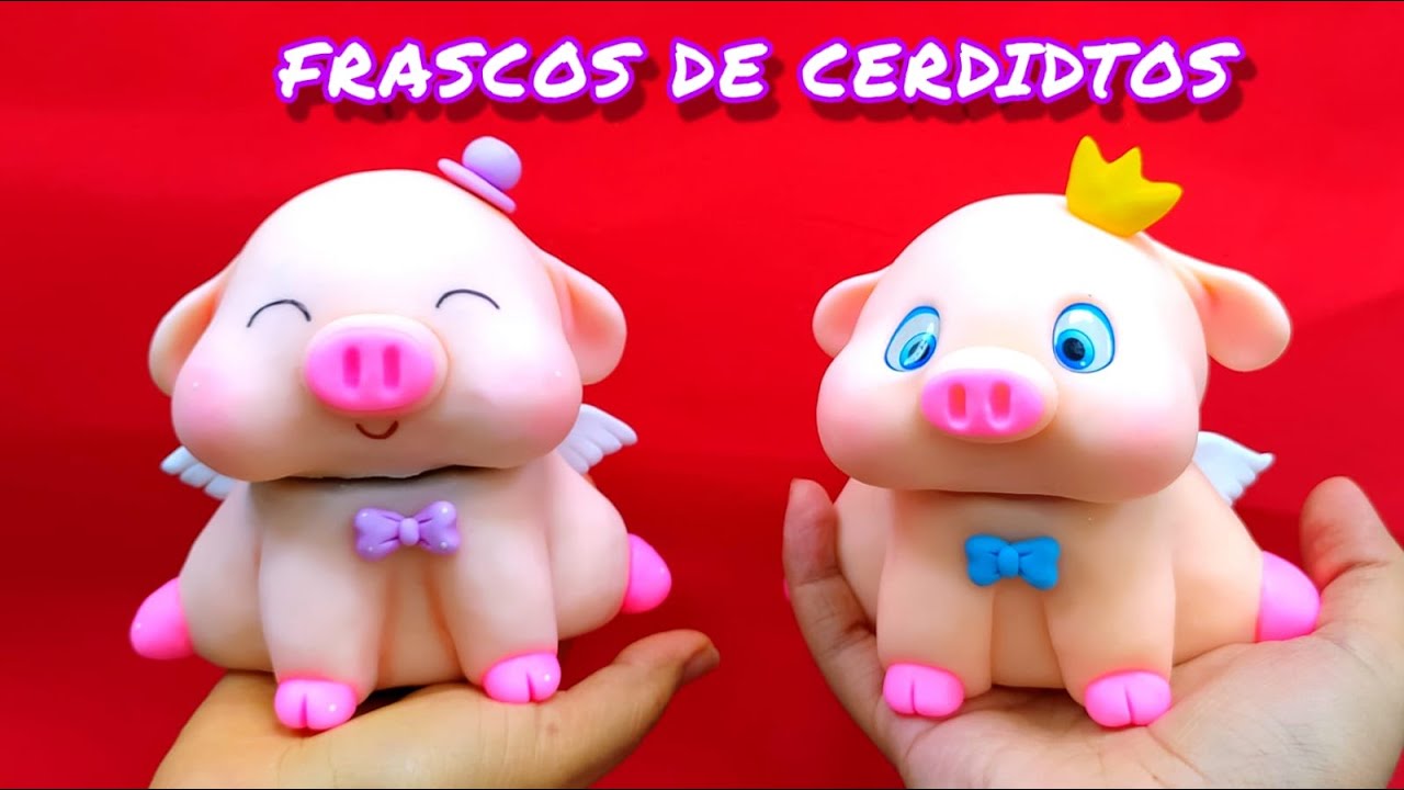 Frascos de cerdito en porcelana fría