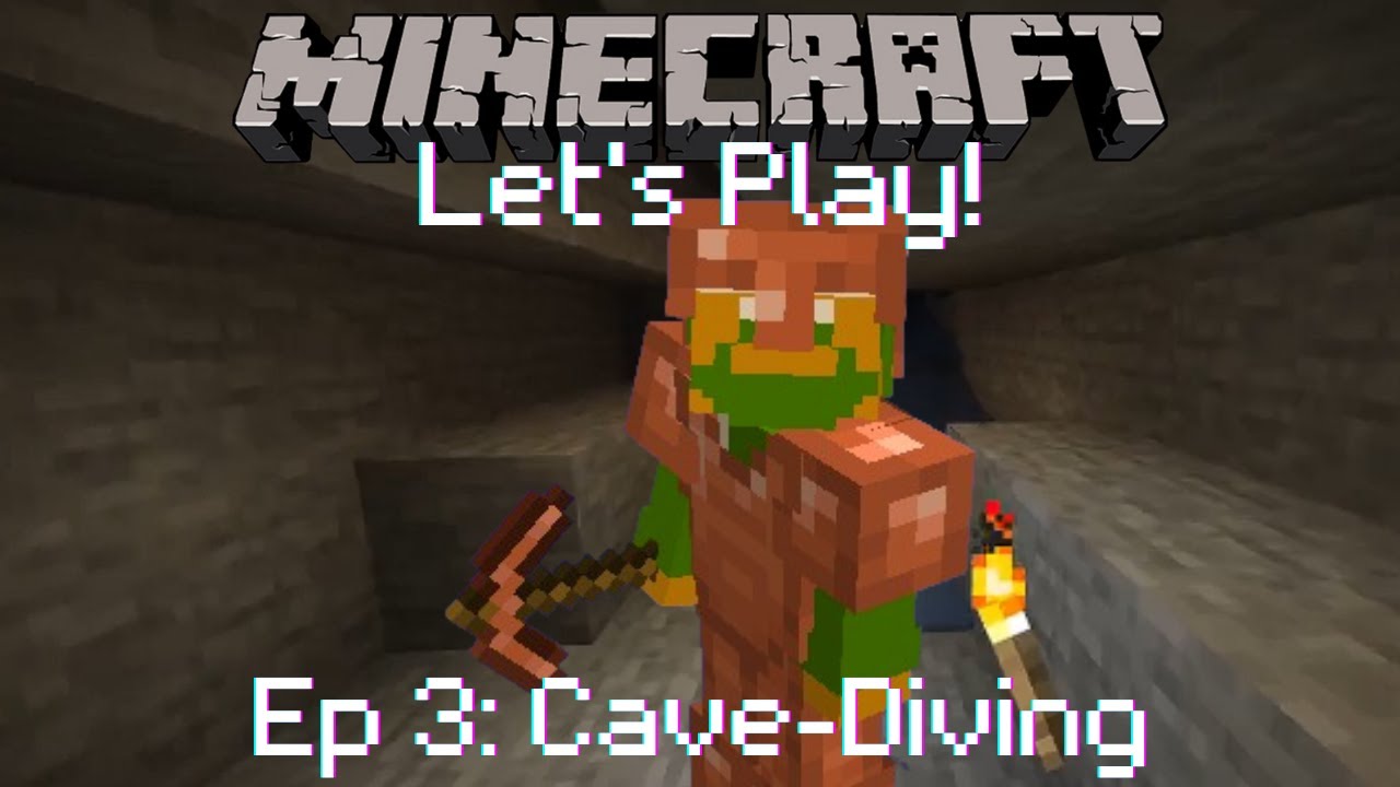 AHH! THE DARK! - Minecraft Let's Play Ep.3: Cave-Diving