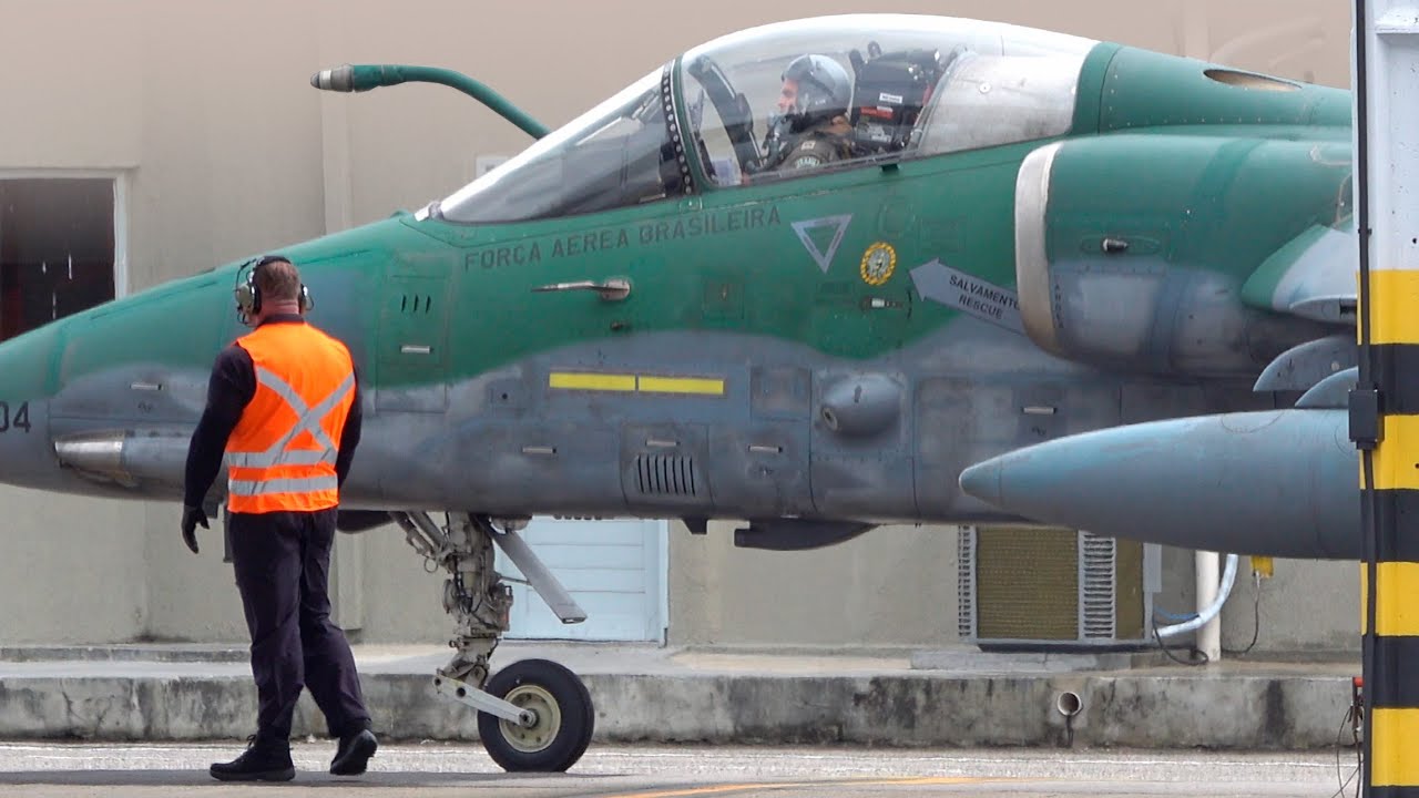 Brazilian Air Force AMX Fighter Jets Prepare for Takeoff