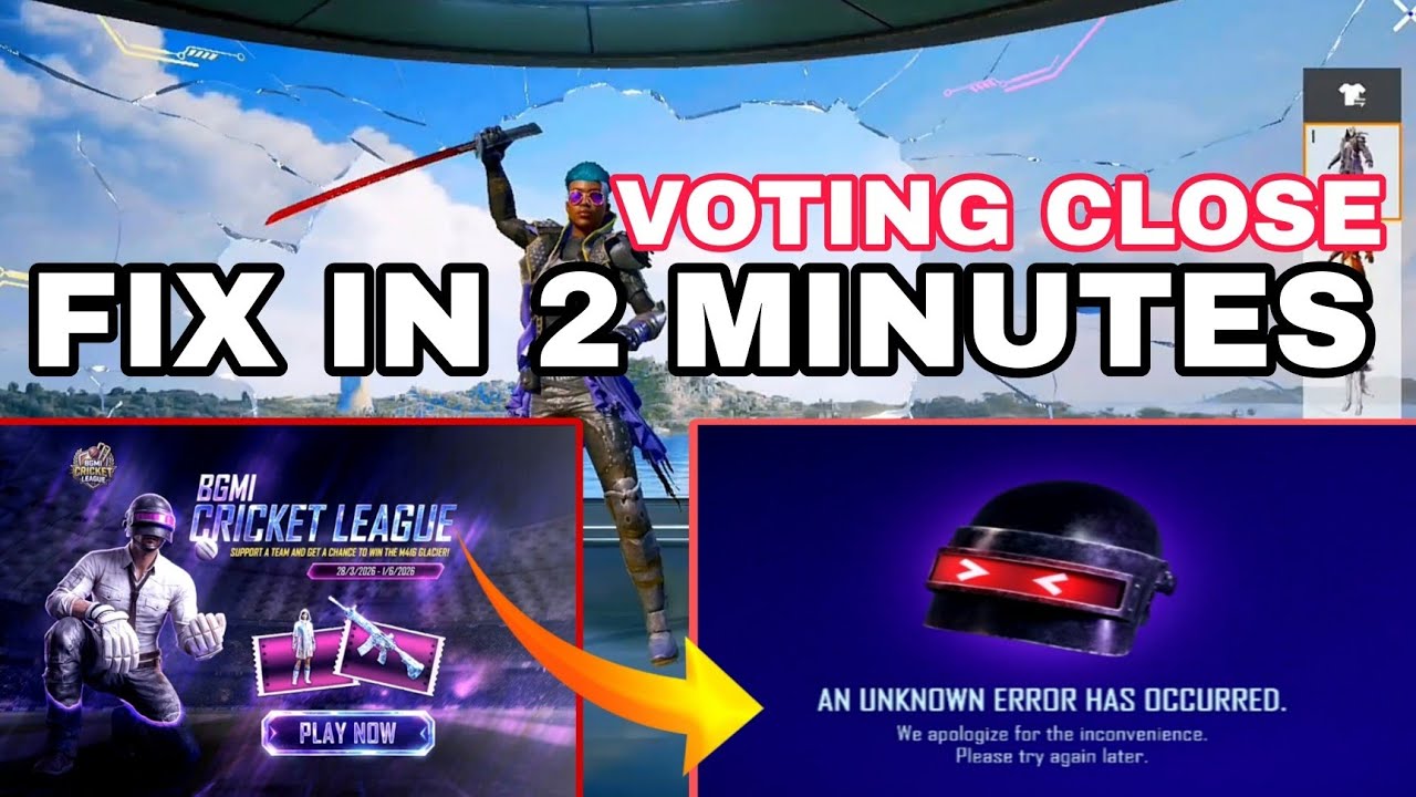 ❌️ NOT ENTER M416 VOTING SYSTEM | AN UNKNOWN ERROR HAS OCCURRED FIX IN 2 MINUTES BGMI PROBLEM✅️
