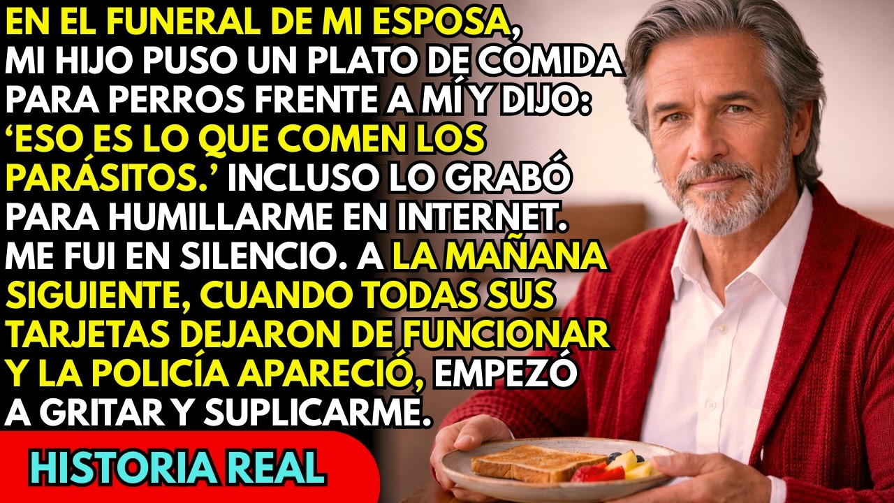 En el funeral de mi esposa, mi hijo me dio comida para perro: “Eso comen los parásitos”. Entonces...