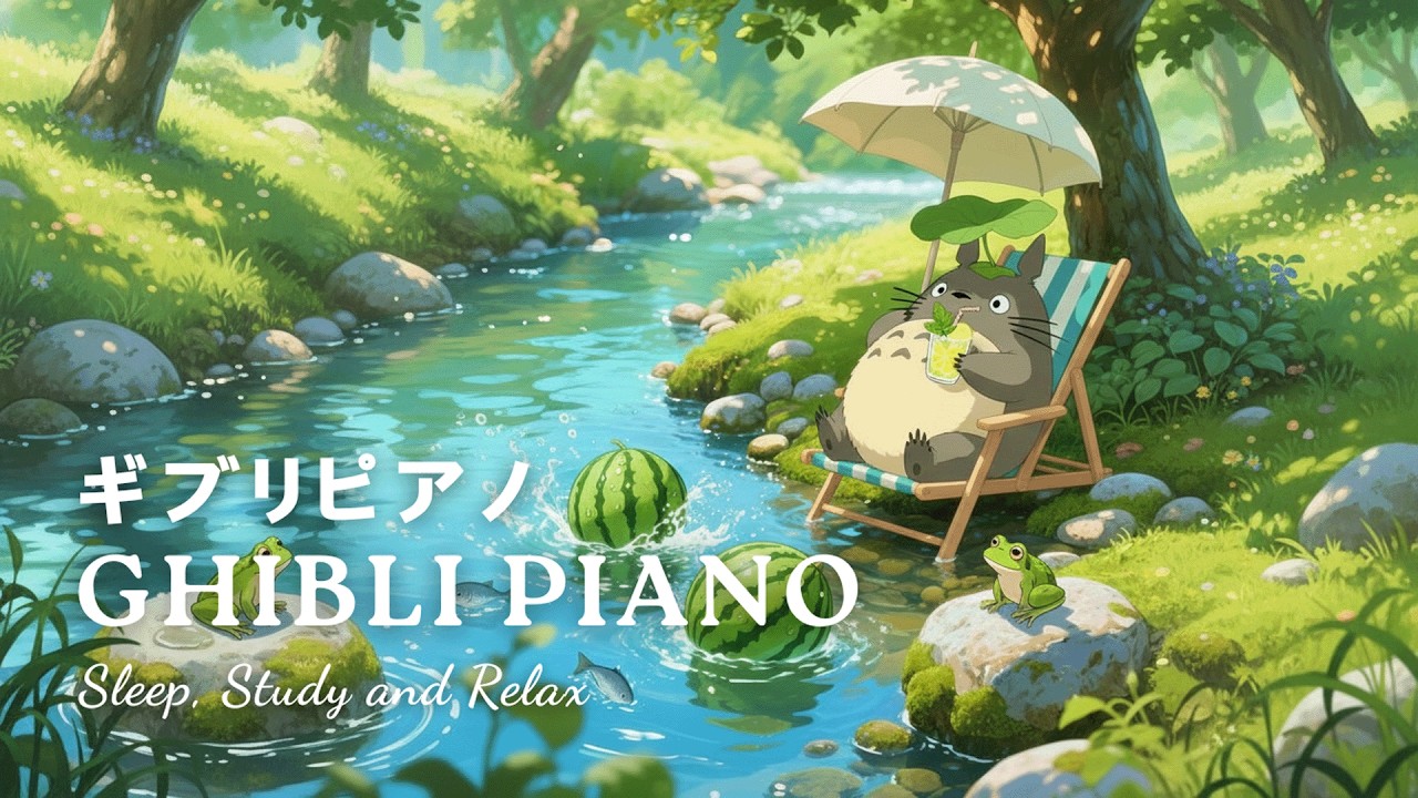 Ghibli Totoro Piano with Bird Sounds for Calm Study, Relaxation and Sleep