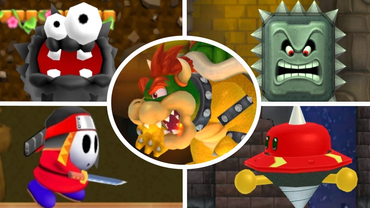Newer Super Mario Bros Wii - All Bosses (No Damage)