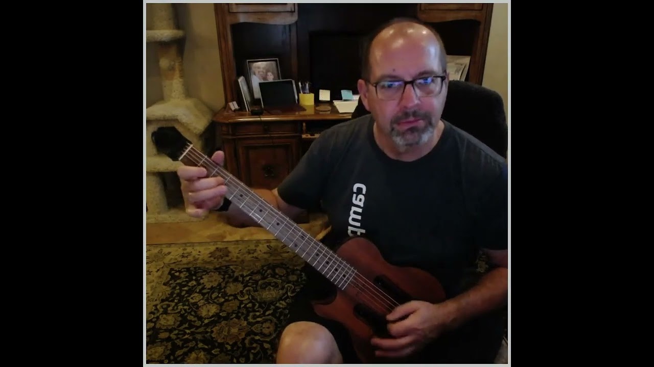 Traveler Guitar Escape Mark III.  The song is Freight Train, one of my originals.