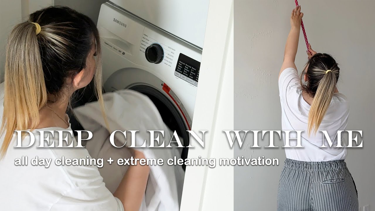 CLEAN WITH ME | all day deep cleaning + extreme cleaning motivation