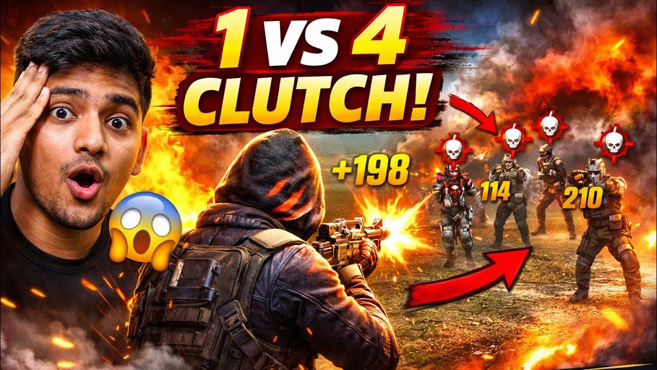 1v4 clutch 😱 #trending #viralshort