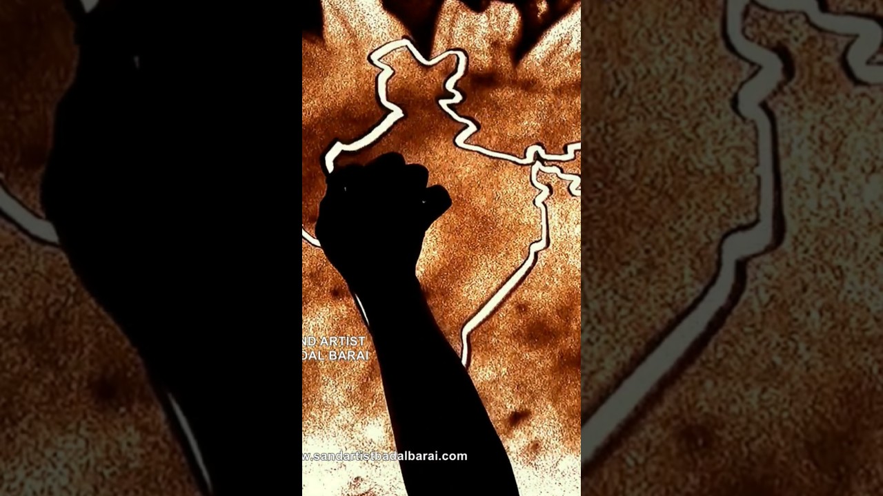 Drawing India on Sand in one stroke #sandart ##sandanimation #sandartist #sandartistbadalbarai